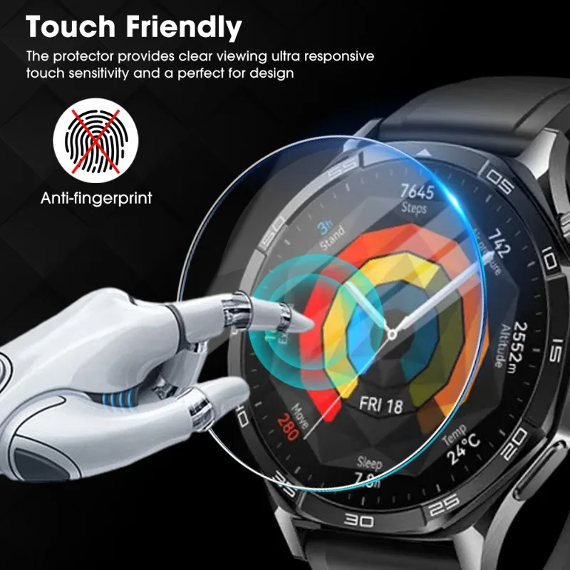 Фото 5-1 упаковка закаленного стекла для Huawei Watch GT 5 46 мм 41 мм, простой в установке инструмент в один клик, защитная пленка для экрана Huawei Watch GT5 46/41 мм №4