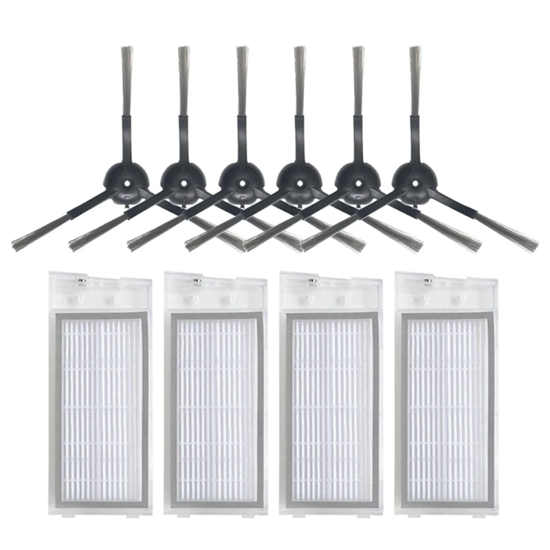 

HEPA Filter Side Brush Replacement Accessory For Roidmi Eve Plus Sweeping Robot, 4 HEPA Filters + 6 Side Brushes