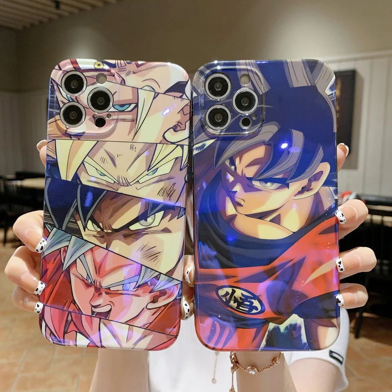 

Силиконовый чехол с синим изображением дракона для iPhone 13 Pro Max 12 Pro 11 Xs Xr 7 8 Plus Gouku Emoticon, глянцевый чехол для мобильного телефона