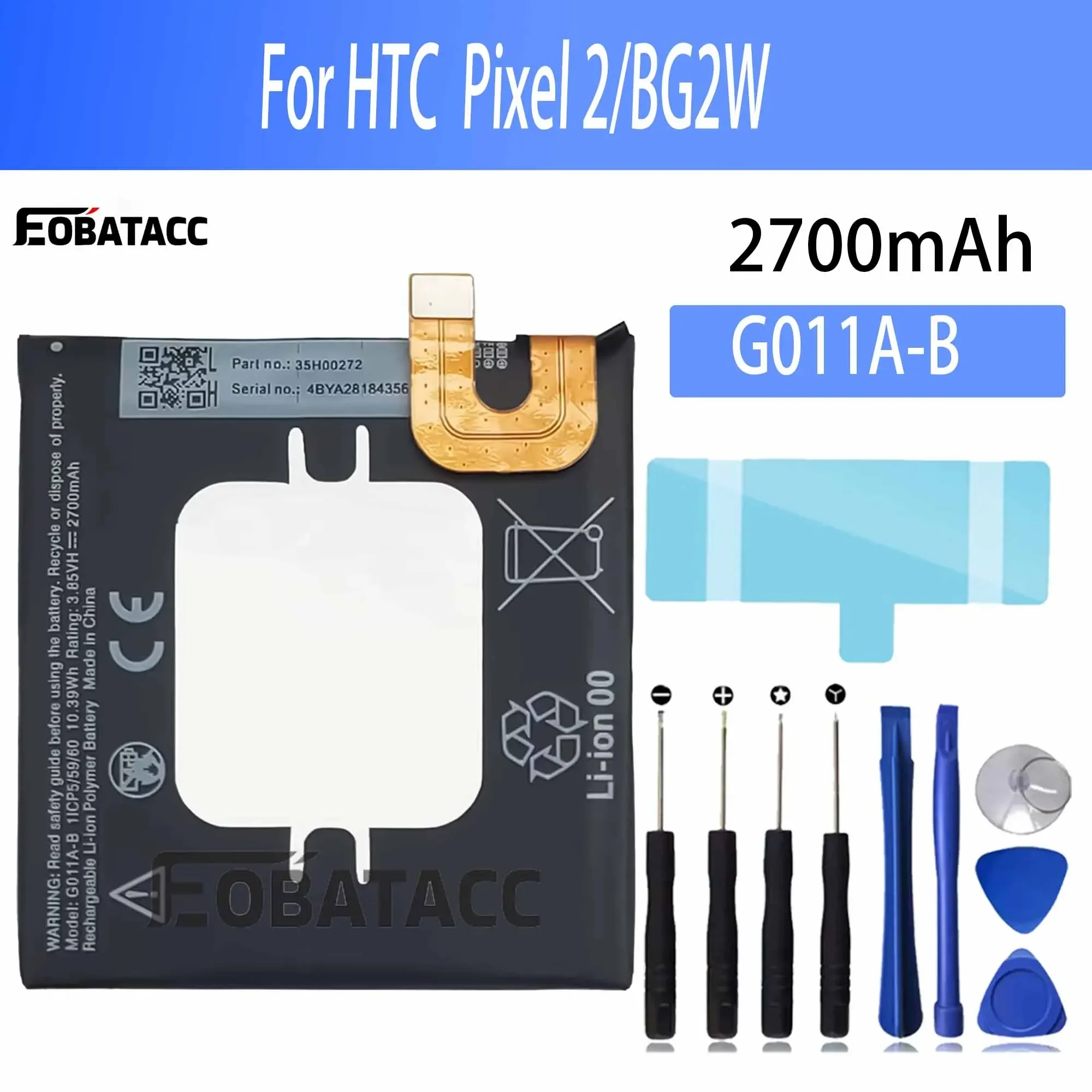 100% новый оригинальный аккумулятор G011A-B для HTC Pixel 2/BG2W + бесплатные инструменты
