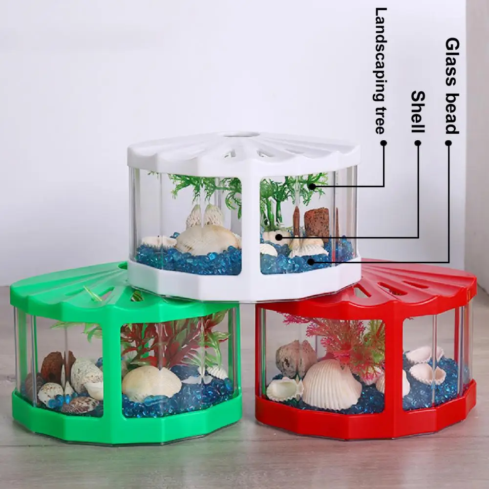 

Universal Mini Aquarium Tank Smell-less Clear Shell Desktop Decoration Small Betta Fish Tank Small Fish Tank Broken-proof