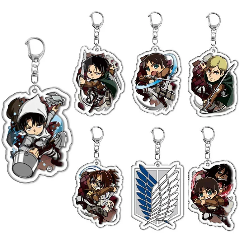 Акриловый брелок-подвеска с аниме Атака гигантов Levi Ackerman Allen Yeager