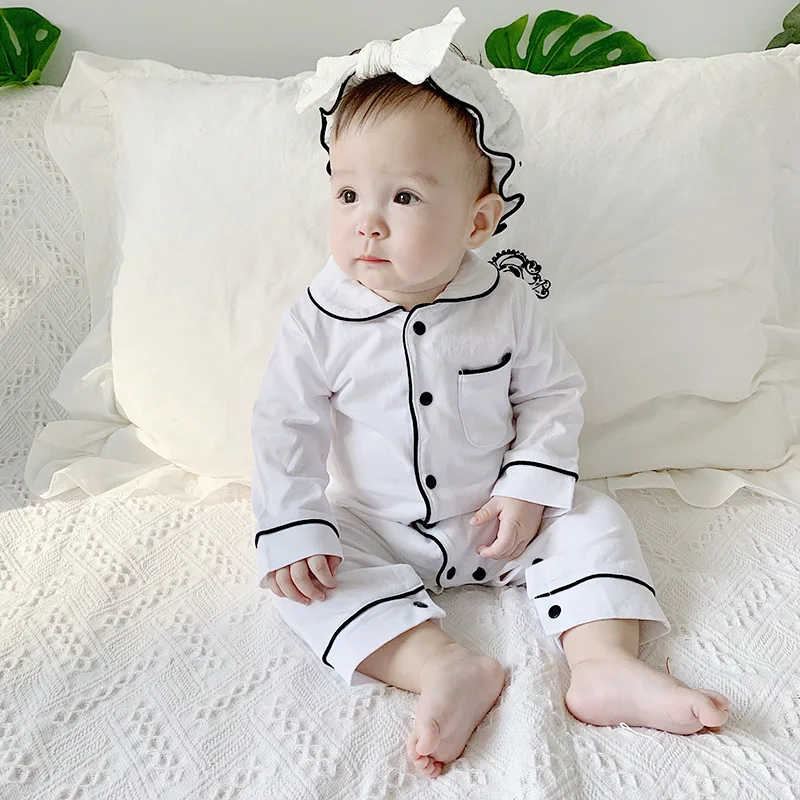 

New Ins Style Newborn One-piece Baby Clothes Home Comfort Pajamas Cotton Spring and Autumn Boys and Girls Baby Climbing Clothes