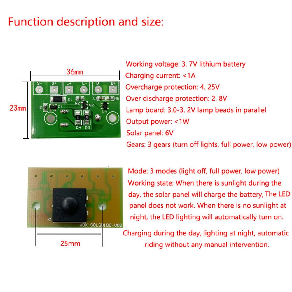Модуль управления светодиодными фонарями на солнечной батарее 3 7 в |
