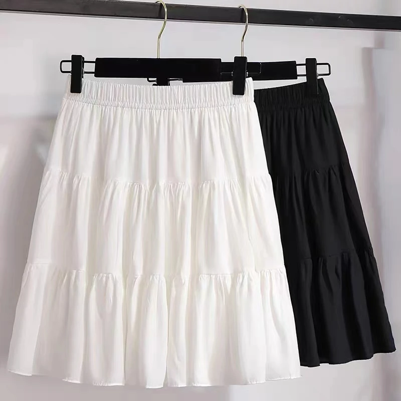 

2023 New Fashion Joker Ladies Summer Shorts Pleated Skirt High Waist A Women's Cake Skirt Overskirt