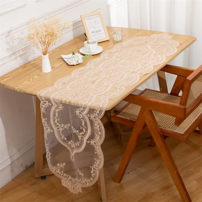 

Exquisite Hollowed Out Embroidered Oval Tablecloth Living Room Bedroom Suspended Wall Cabinet Dustproof Cover Desk Tapetes Decor