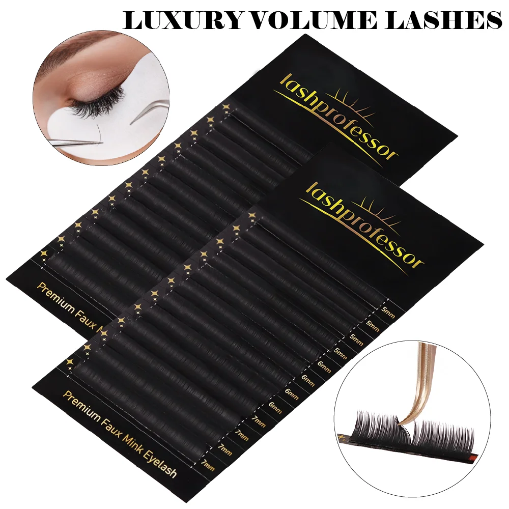 

Lashprofessor Classic Lashes Individual Eyelash Extension Russian Volume Lash For Matte Black Makeup Premium Eyelashes Cilia