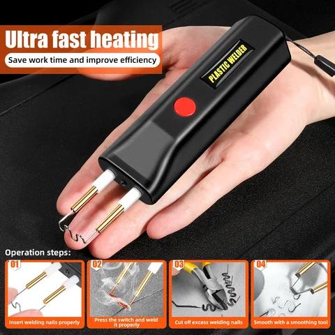 100 Вт, комплект для сварки пластика, DIY горячий степлер, USB перезаряжаемый пластиковый сварочный пистолет для большинства ремонтов пластиковых бамперов