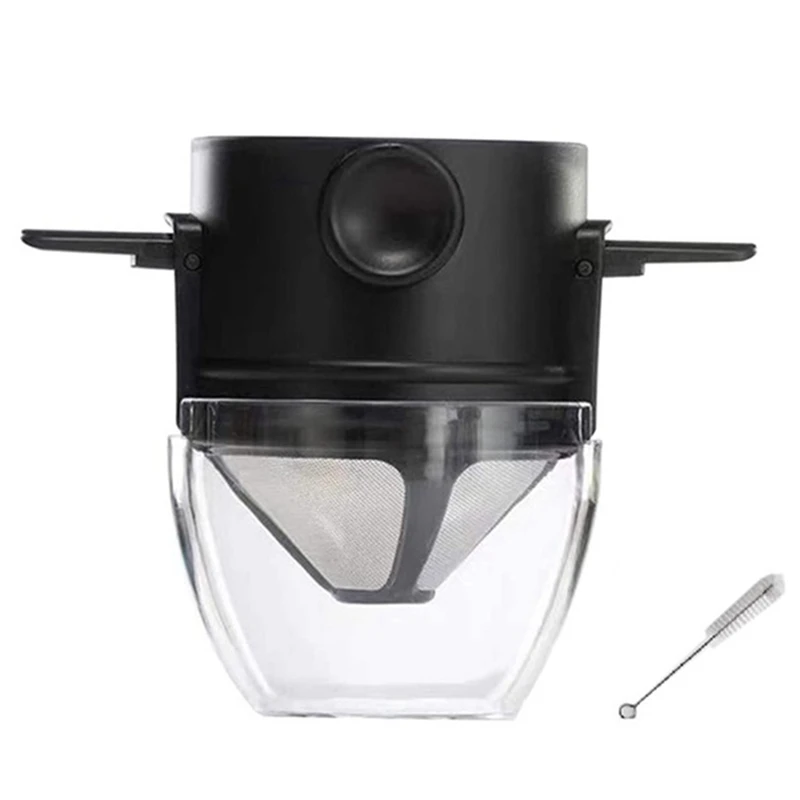 

Фильтр для кофе Pour Over, портативная Кофеварка из нержавеющей стали, складная Безбумажная, 1-2 чашки, капельница для кофе