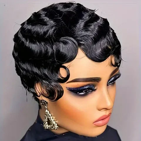 Короткая волнистая парик из бразильских волос IMANI HAIR