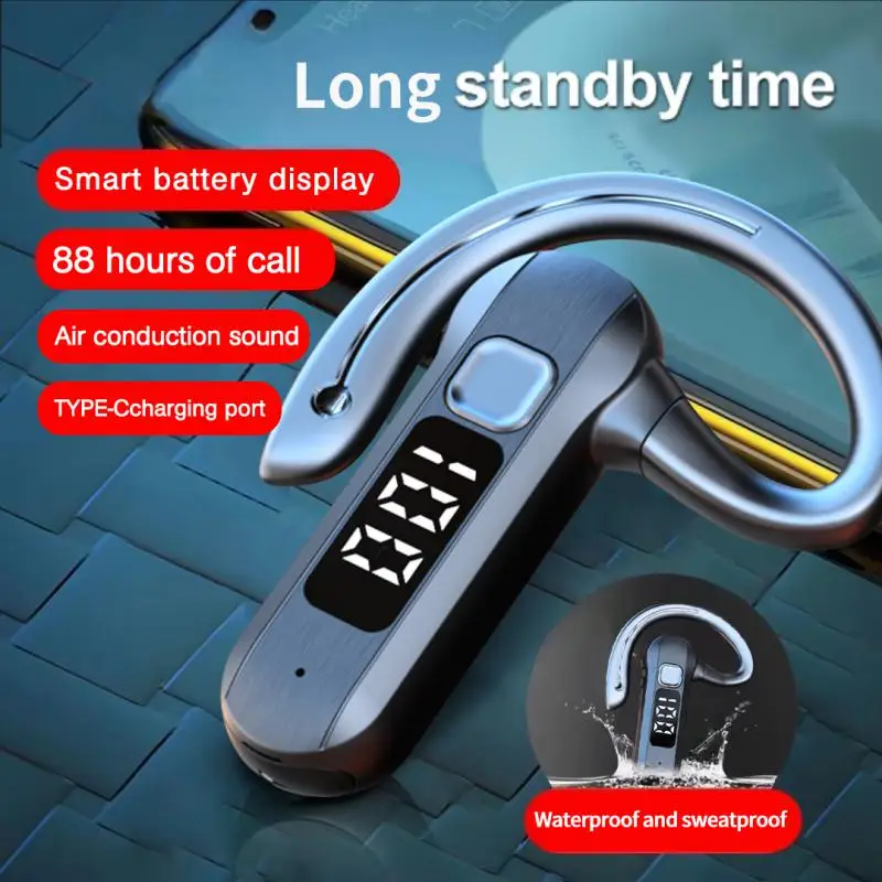 

Air Conduction Sports Headset Type-c Charging Wireless Headphone Led Power Digital Display Anti-dropping Earphone