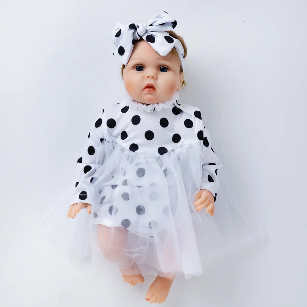 

Наряд для кукол реборн для девочек, милая детская одежда 55 см, джемперы, Комбинезоны и повязка на голову, 2 шт./компл.