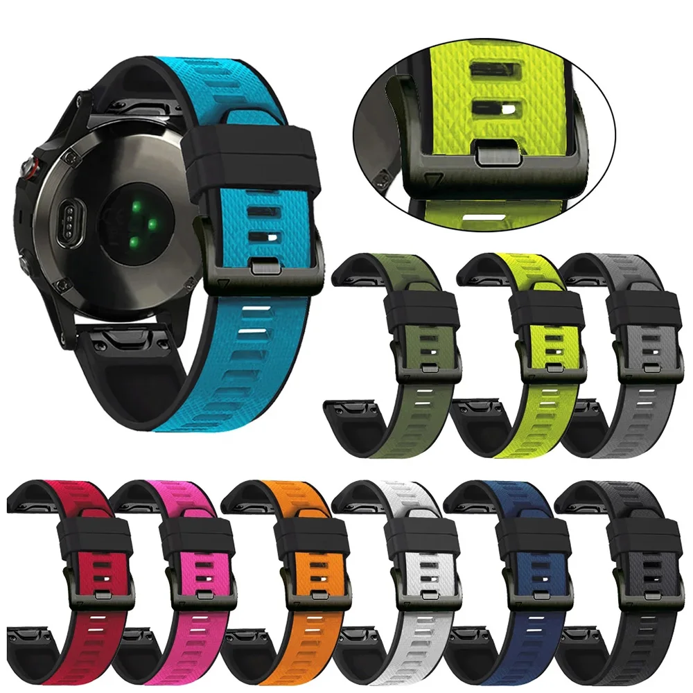 

22mm 26mm Silicone Strap For Garmin Fenix 6 6X Pro/Fenix 5X 3 HR Quick Release Easy Fit Watchband For Garmin Forerunner 945 935