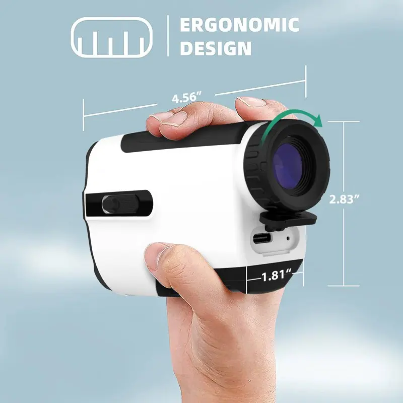 

High-Precision Golf & Hunting Range Finder | Laser Distance Rangefinder with Slope & Flag Pole Locking | 7X Magnification View &