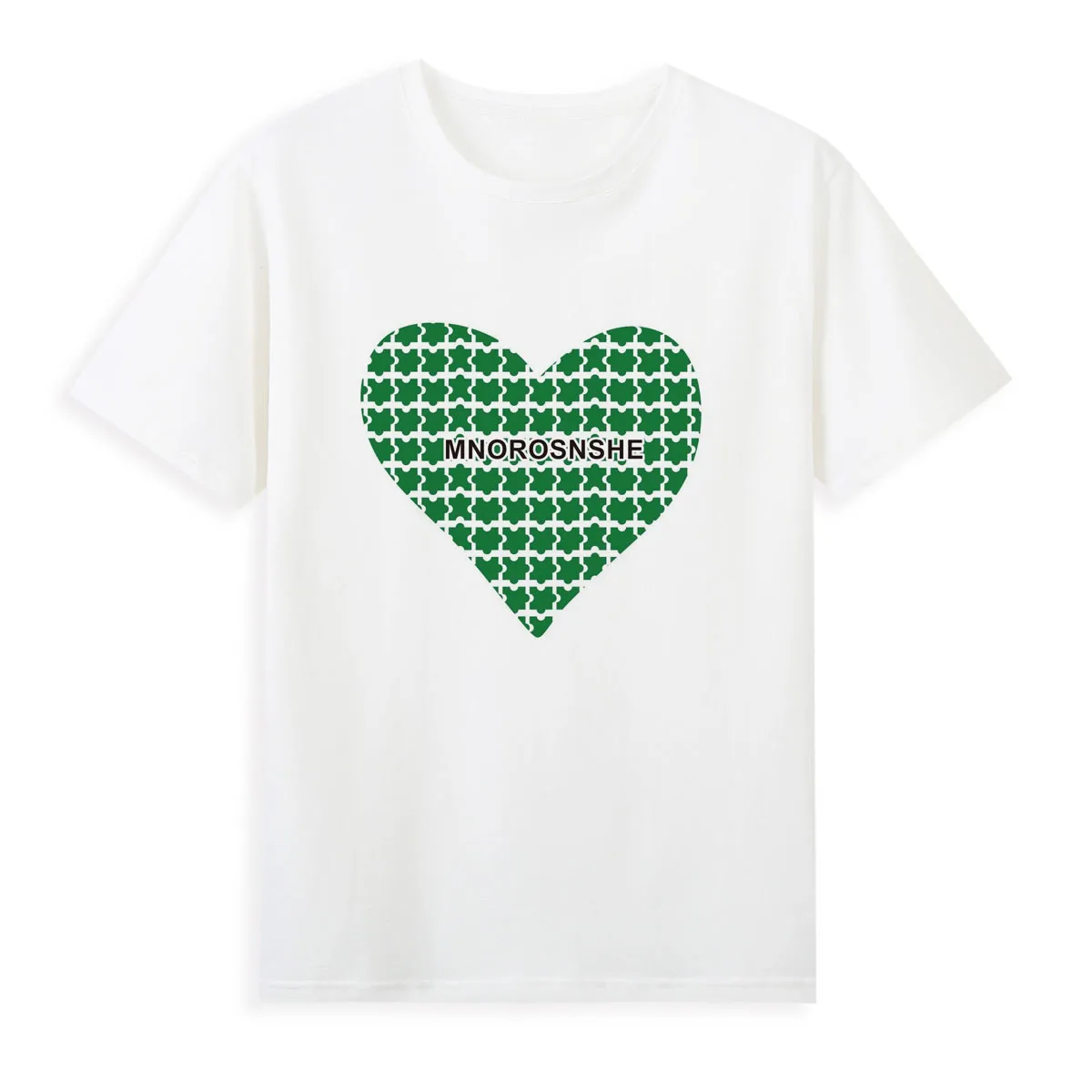 Зеленая футболка с принтом сердца Женские Новые Стильные красивые летние