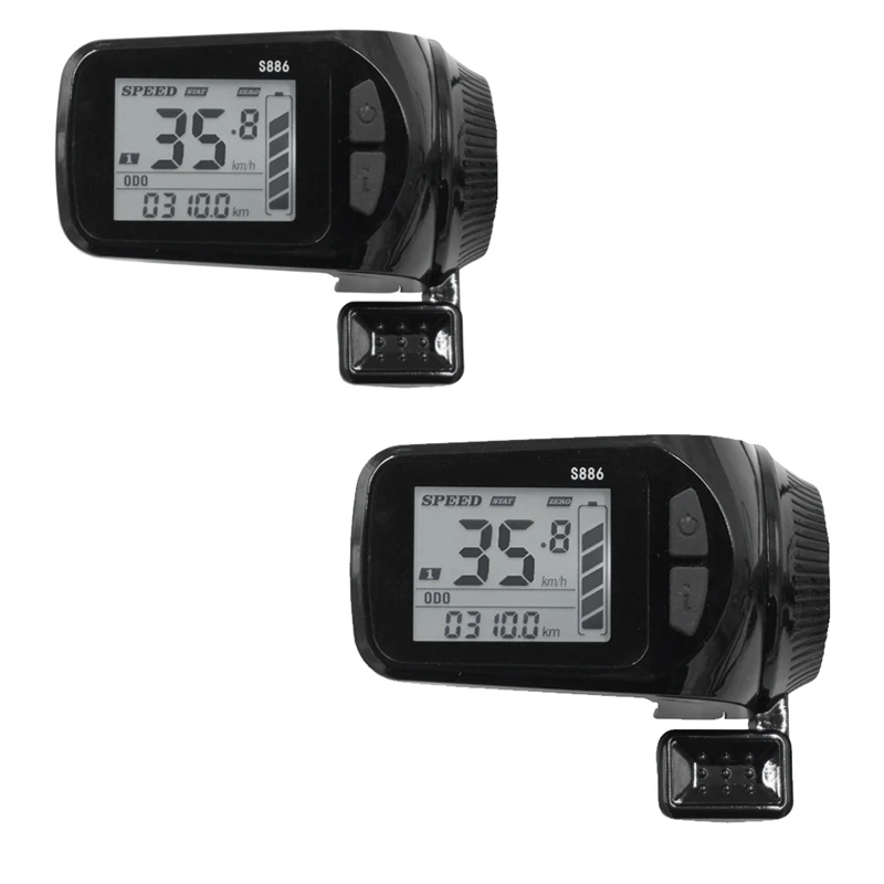 

Ebike LCD Display Panel 24V/36V/48V/60V S886 5PIN 6PIN For Electric Bicycles E-Scooter (6PIN)