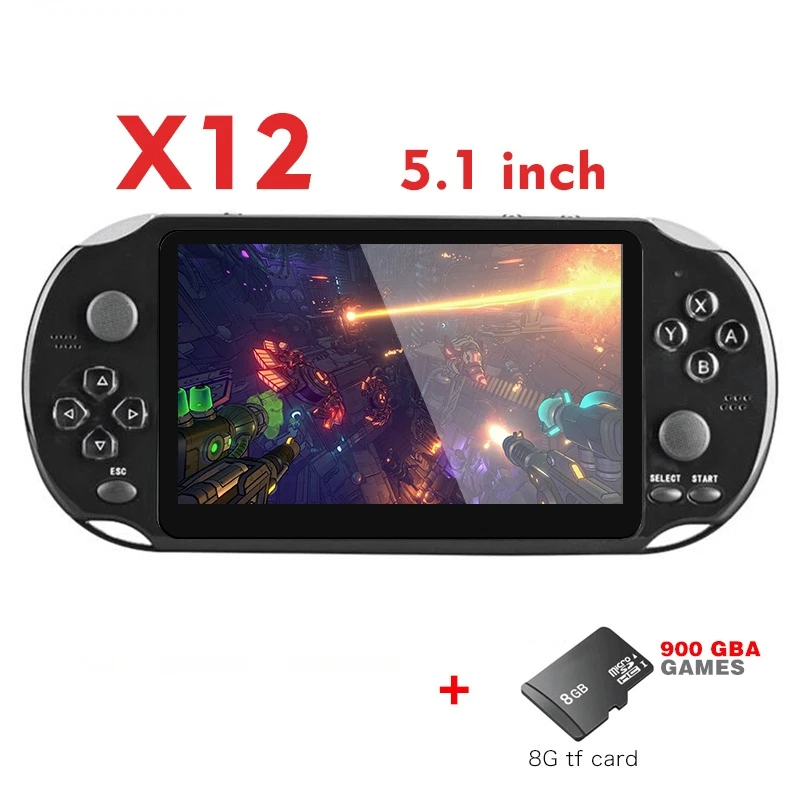

DataFrog X12 Portable Handheld Video Game Console 3200+ Games 5 Inch Double Rocker Handheld Game Console Support 9 Emulator