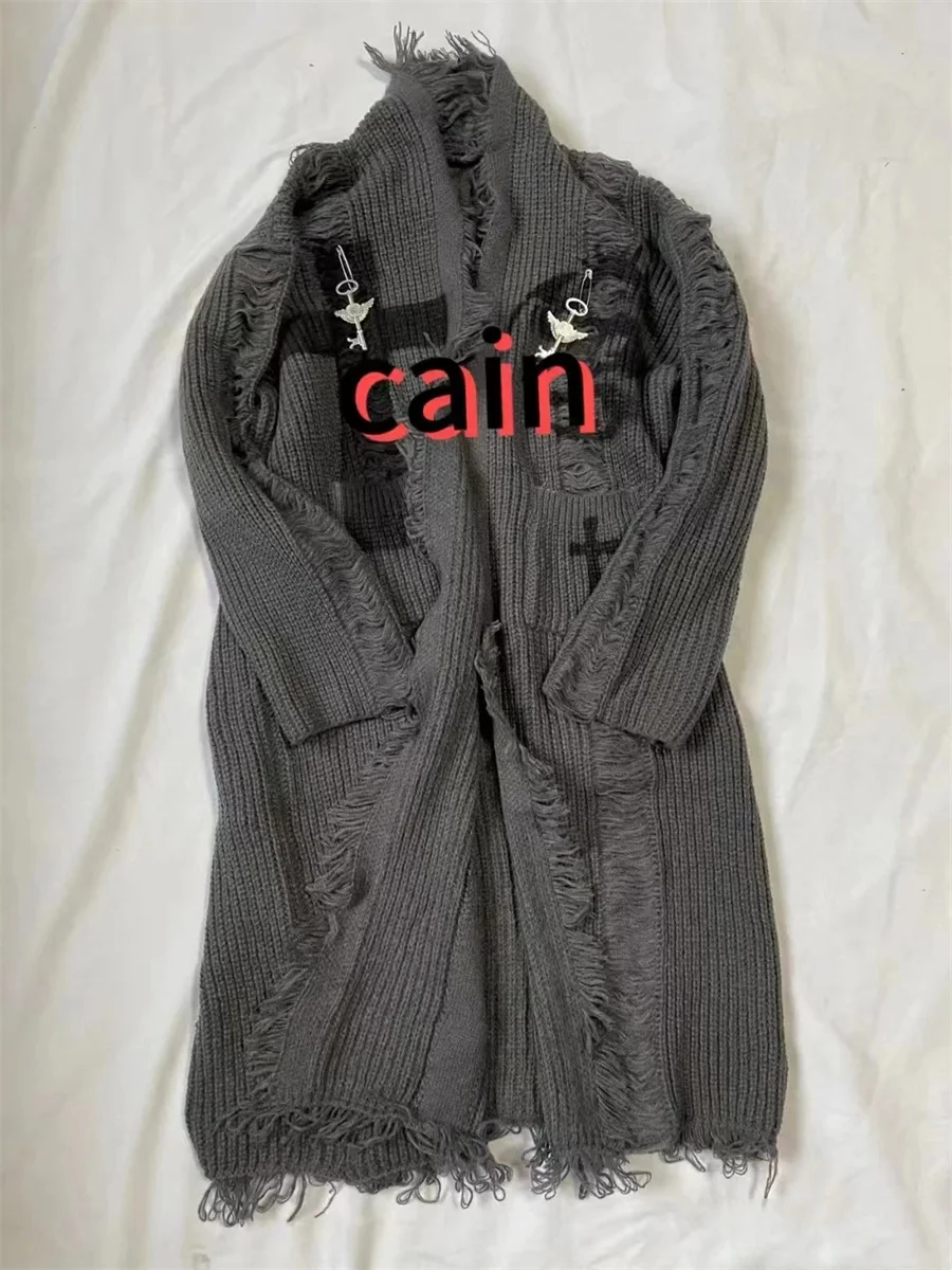 Винтажный кардиган Dark Subculture женский свитер Осень-зима Харадзюку рваный