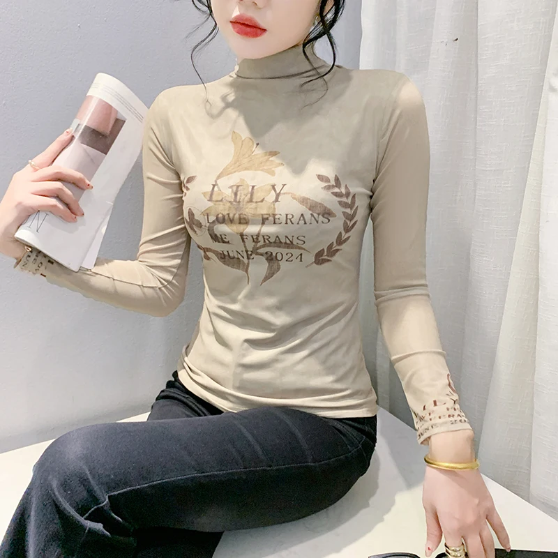 Рубашка с высоким воротником женская рубашка длинным рукавом европейские товары