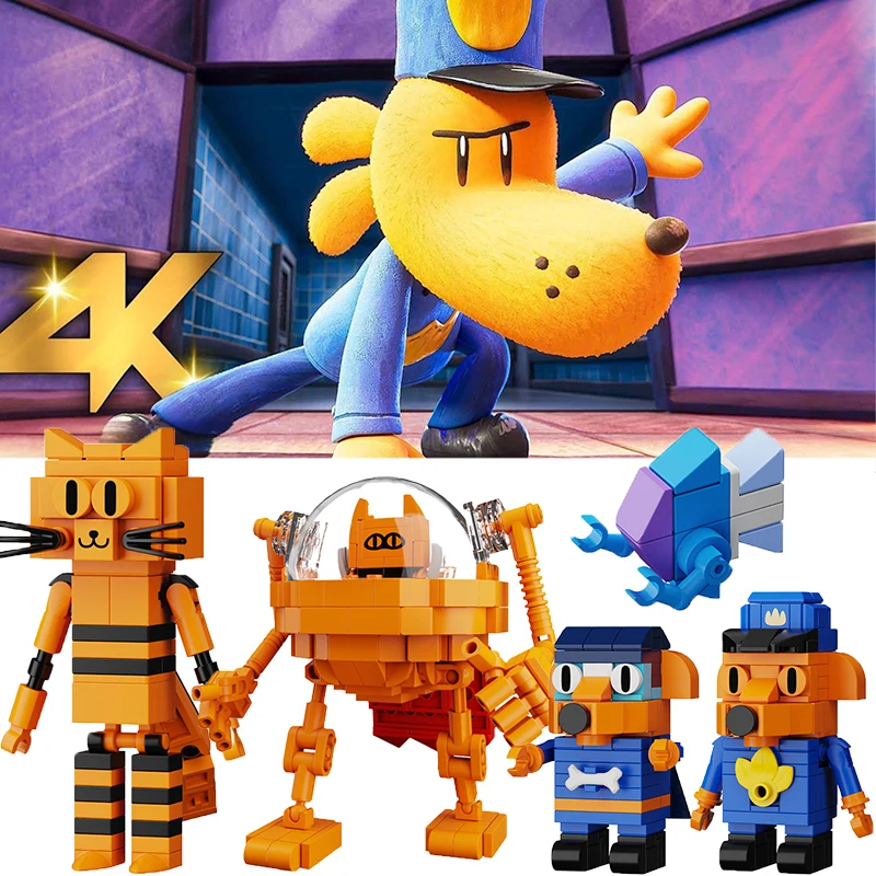 Аниме Dog Man Toy Bricks MOC Petey the Cat Puppy Sarah Hatoff Строительные блоки Мультяшные фигурки