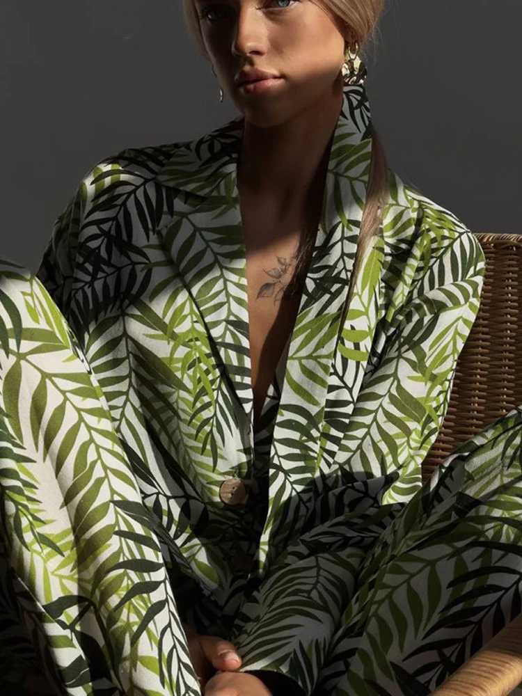 Женская пижама повседневный свободный комплект из двух предметов с принтом