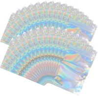 10 pieces holographic resealable bags 4 x 6 foil pouch ziplock bags for cigar candy