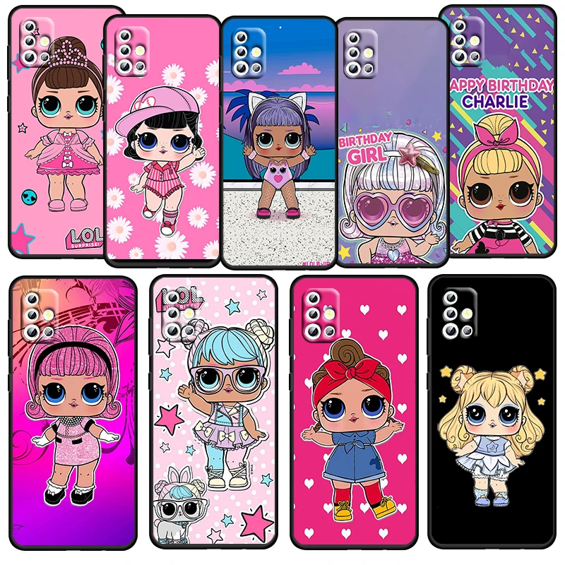 

L.O.L. SURPRISE Love Dolls For Samsung Galaxy A52S A72 A71 A52 A51 A12 A32 A21S 4G 5G Funda Soft TPU Black Phone Case Capa Cover