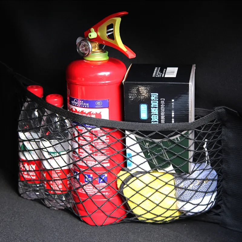 

Car Back Rear Trunk Storage Net Magic Sticker Mesh Storage Bag Seat Elastic String Net Car Trunk Storage Organizer Accessories