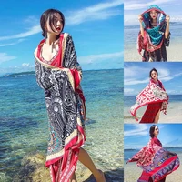 sunscreen beach towel national wind women scarf travel silk scarves female literary scarf shawl cotton 1 pc 19095cm