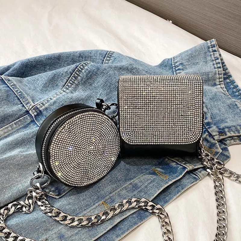 

Luxury Handbag Women Bags Designer Fashion Thick Chain Shoulder Crossbody Bag Retro Armpit Clutch Lady Leather Small Purse 2 Set