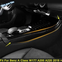carbon fiber gear shift box side panel decorative strip cover trim interior for mercedes benz a class w177 a200 a220 2019 2022