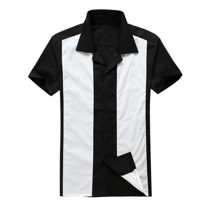 

Mens casual shirts New short sleeve button collared black red cotton uk designer hot rod rock n roll shirts