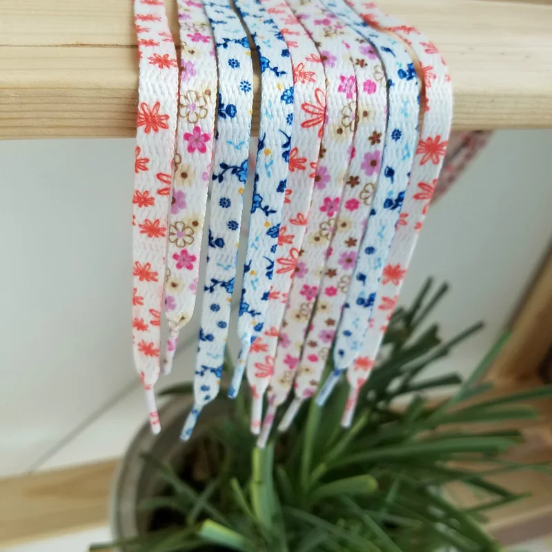 Original Multi-style Cherry Tie Dye Printin Blossom Pink Shoelace Female Flower Sneaker Woman Lace Of Lace White Female Shoelace