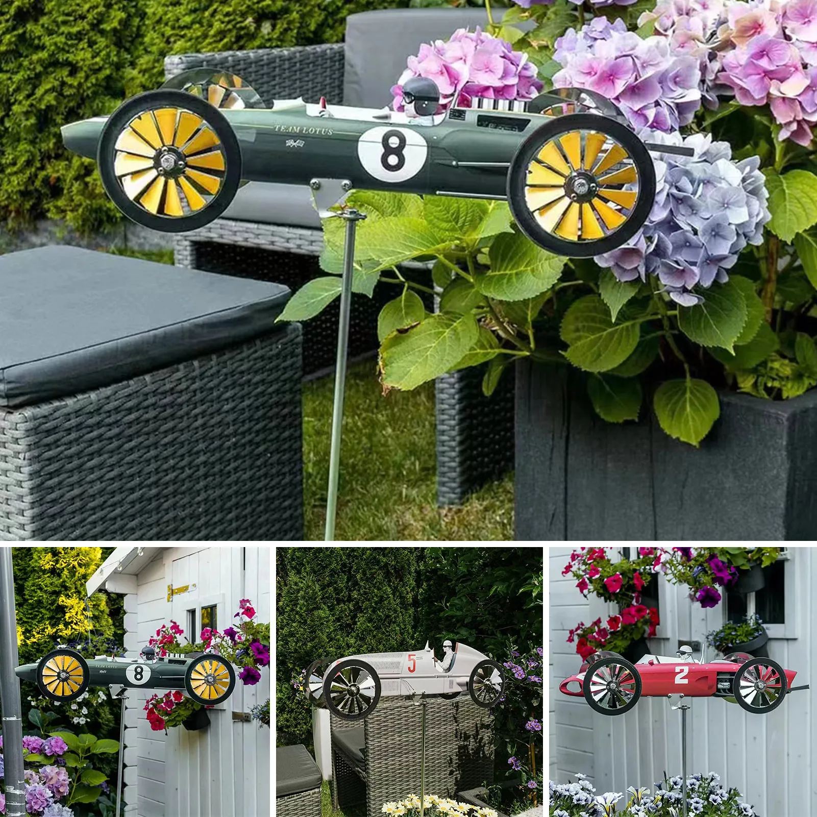 

Садовый гоночный ветровой Спиннер, металлические ветровые Спиннеры для сада, металлические шпиннеры для двора, гоночный автомобиль, ветров...