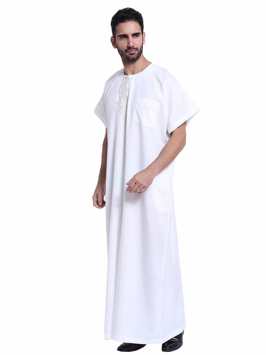 Summer Fashion Traditional 2022 Arabic Boy Dress Indian Dubai Islam Robes Muslim Men White Black Working Kaftan Clothing
