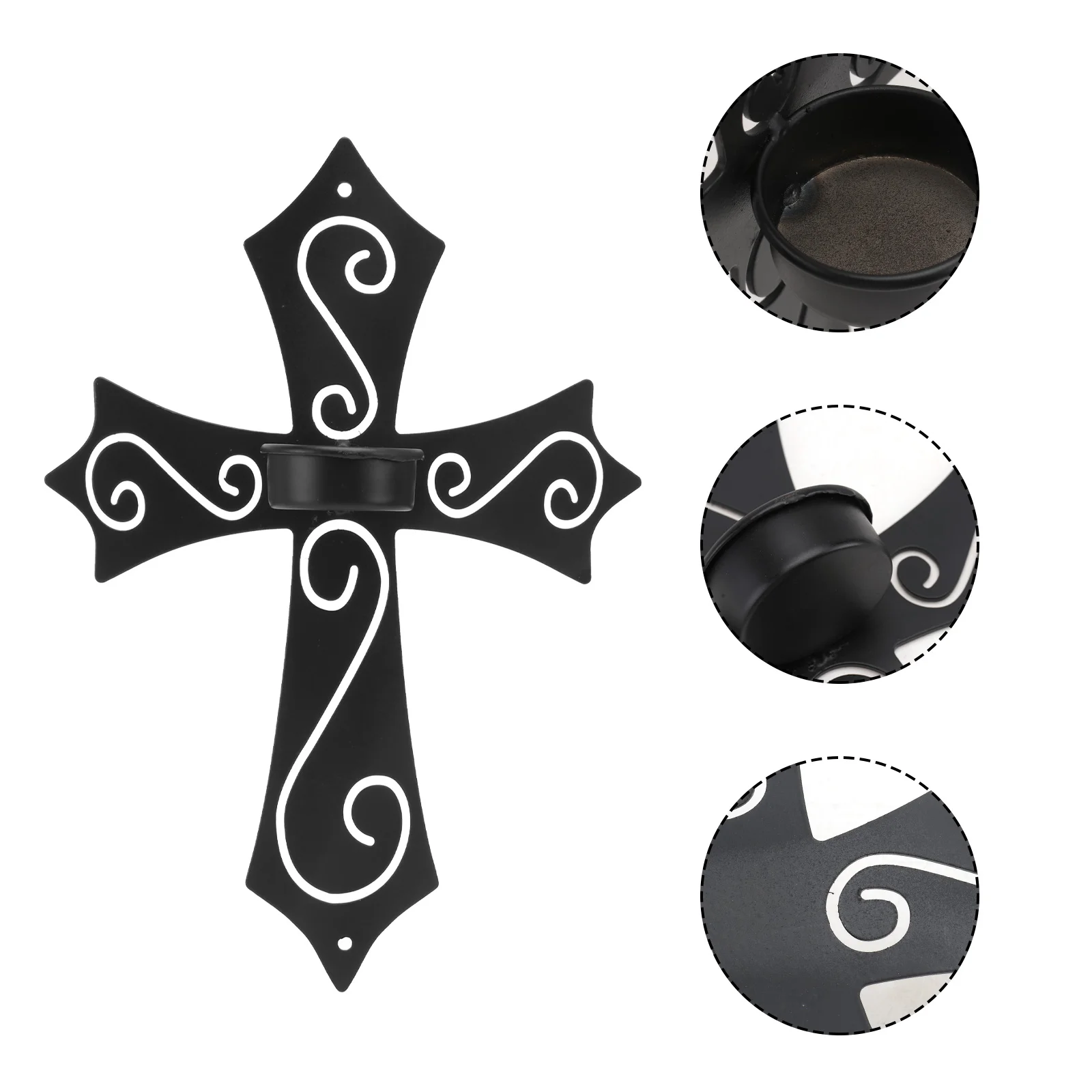 

Holder Wallcandlestick Metal Sconce Cross Candleholder Iron European Style Hanging Tealight Decor Household Pillar Pendant