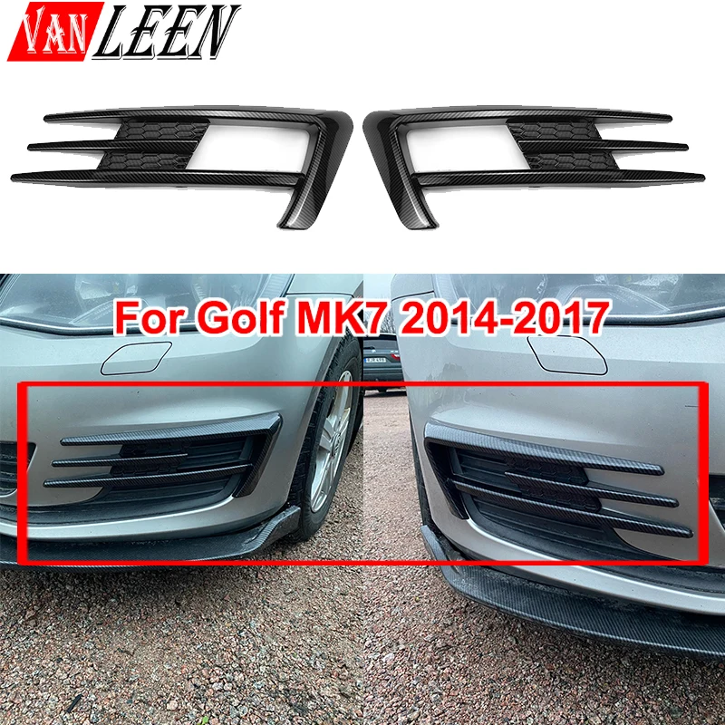 

Автомобильная противотуманная фара из углеродного волокна для Volkswagen VW Golf 7 MK7 2014 2015 2016 2017 2018 2019 2020 защита для бампера радиатора