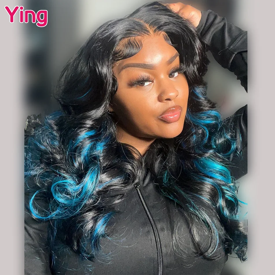 

Ying Highlight Blue Body Wave 5x5 Lace Front Wig 200% 13x6 Lace Wig 13x4 Transparent Lace Frontal Wig PrePlucked With Baby Hair