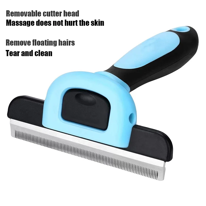 Pet Grooming Brush Stainless steel cutter head Removable Dog Flea Comb Steel Brush Hair Comb Cat Dog Protect Comfort Hair Comb