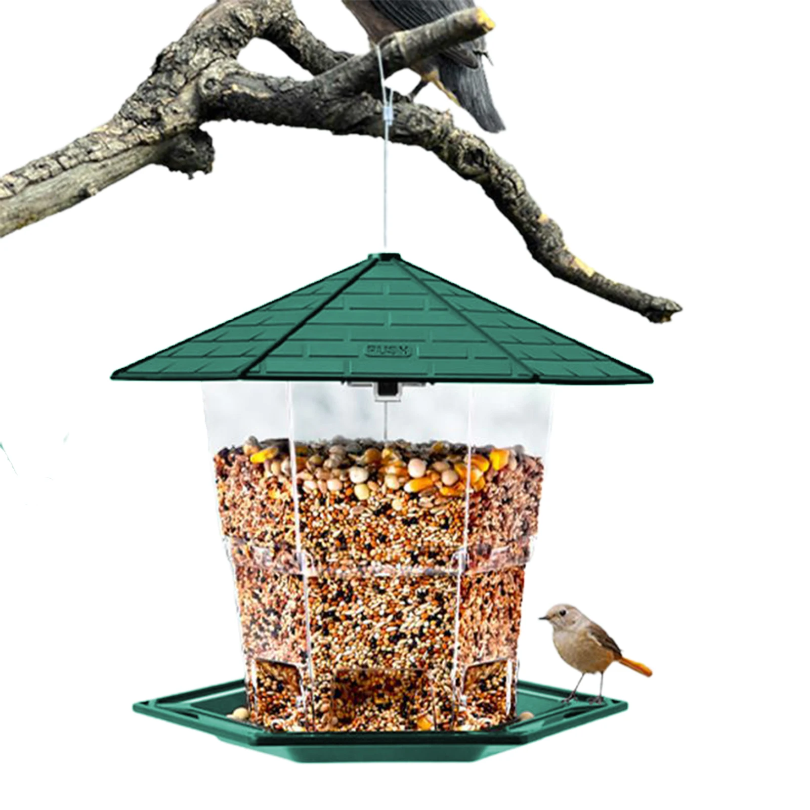 

Outdoor Bird Feeder Hangings Wild Birds Feeders Weatherproof Leak Proof Squirrel Proof Windproof Hummingbird Feeder With Roof