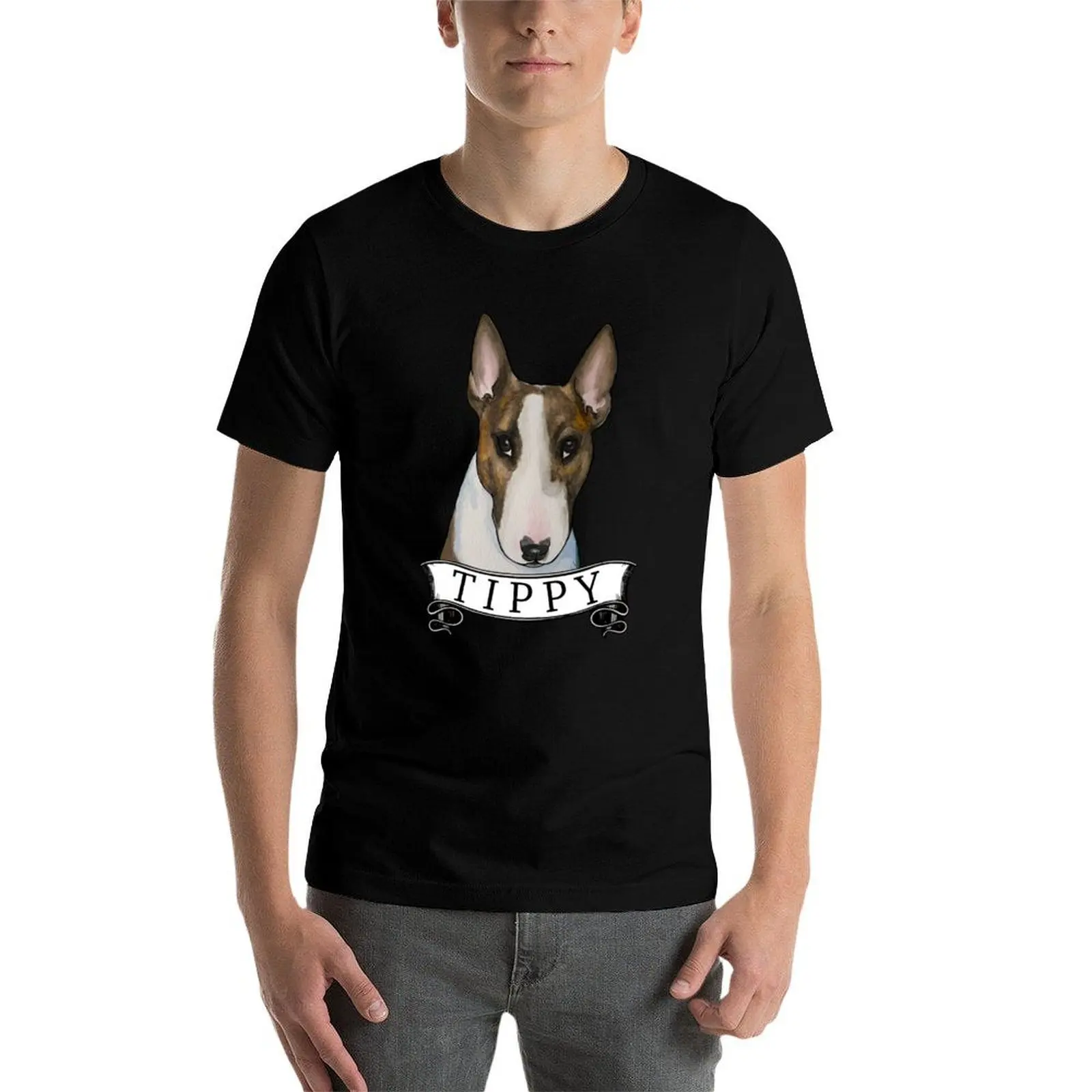 Фото Футболка Bull Terrier Tippy, повседневная свободная футболка с короткими рукавами №4