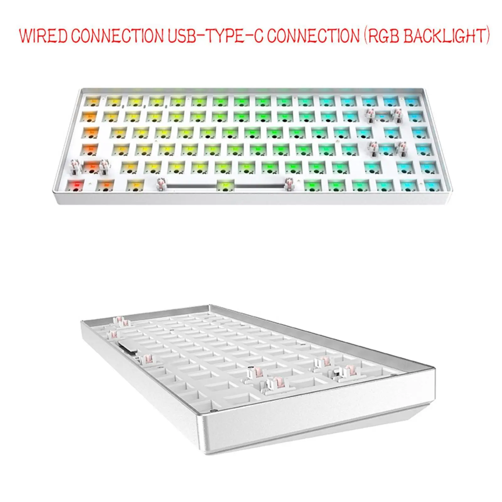 

TES84 Hotswap DIY Mechanical Keyboard Kit Wired Type-c 3/5pin RGB Backlit Metal Middle Frame Customized Kit