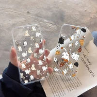 cute cat cartoon phone case transparent soft for iphone 12 11 13 7 8 6 s plus x xs xr pro max mini