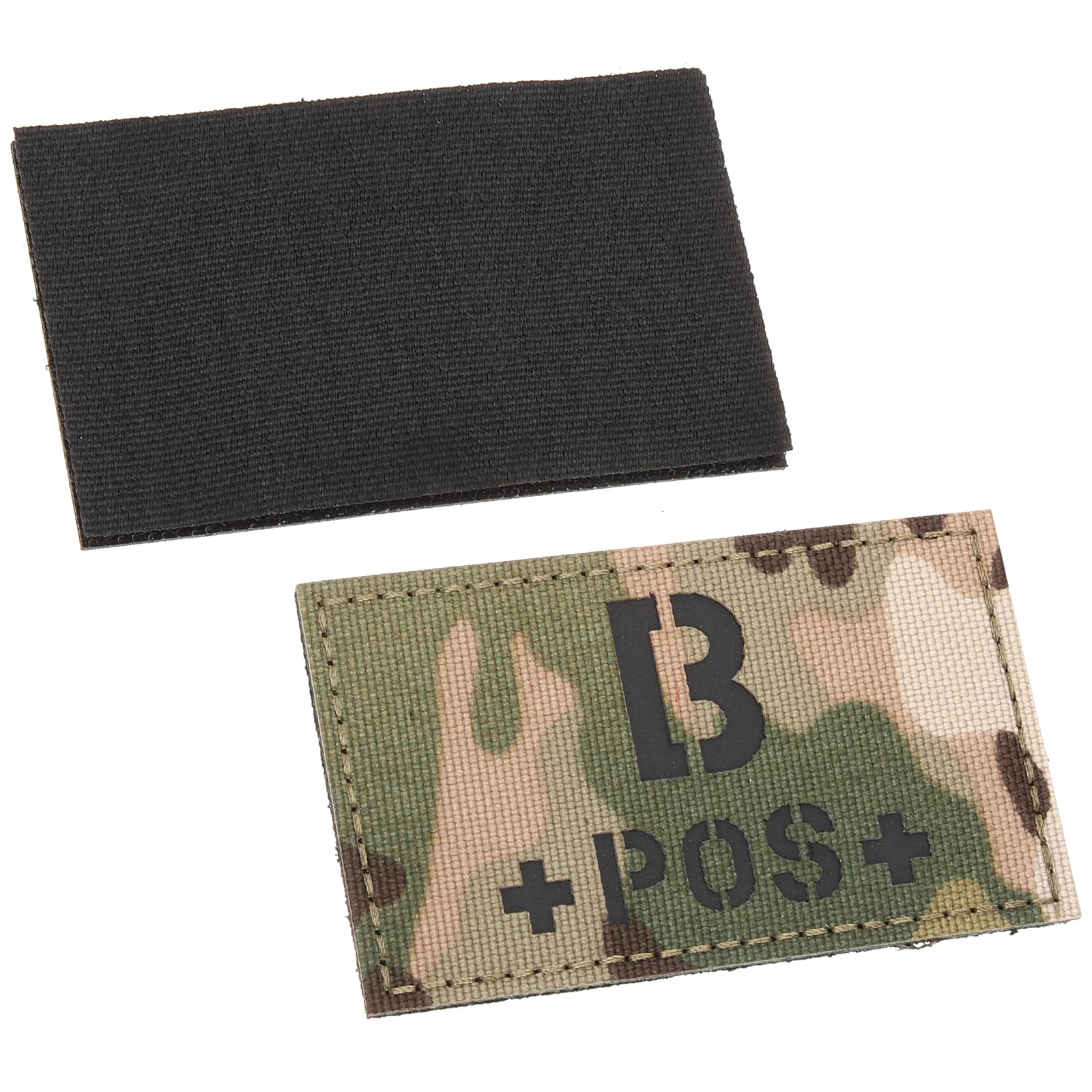 

Blood Type Patch Badges A B Hook Clothing Patches Positive Camouflage Backpack