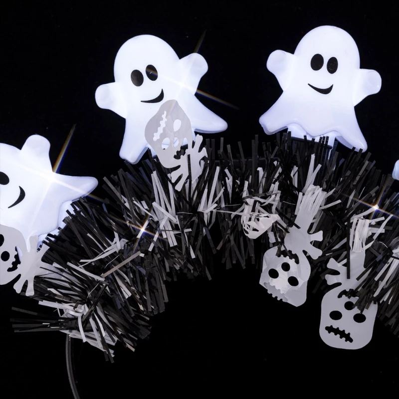 

Luminous Phantom&Tinsel Shape Hairband Thin Side Halloween Headband for Girls