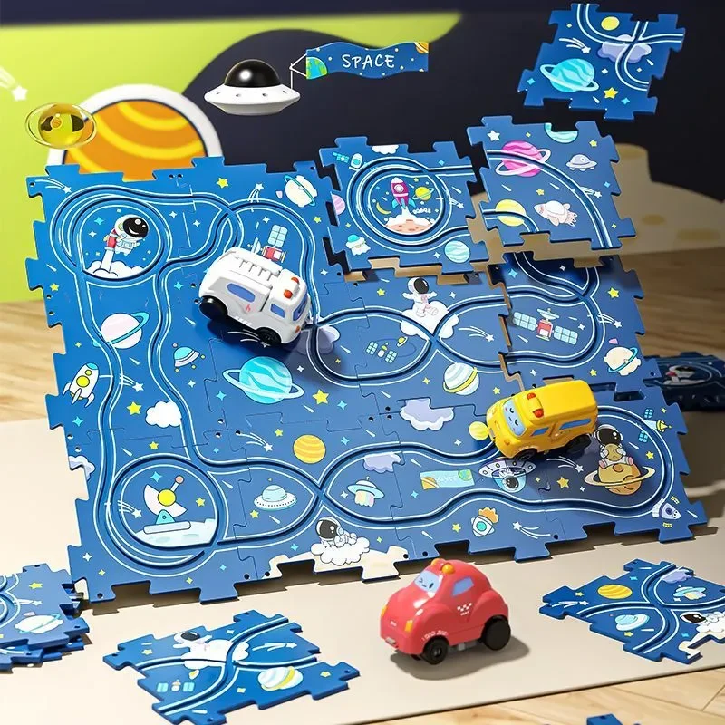 

Logic Board Game for Kids Jigsaw Puzzles Toys Race Car Track Toys Slot Rail Toys for Kids Monetssori Educational Toys
