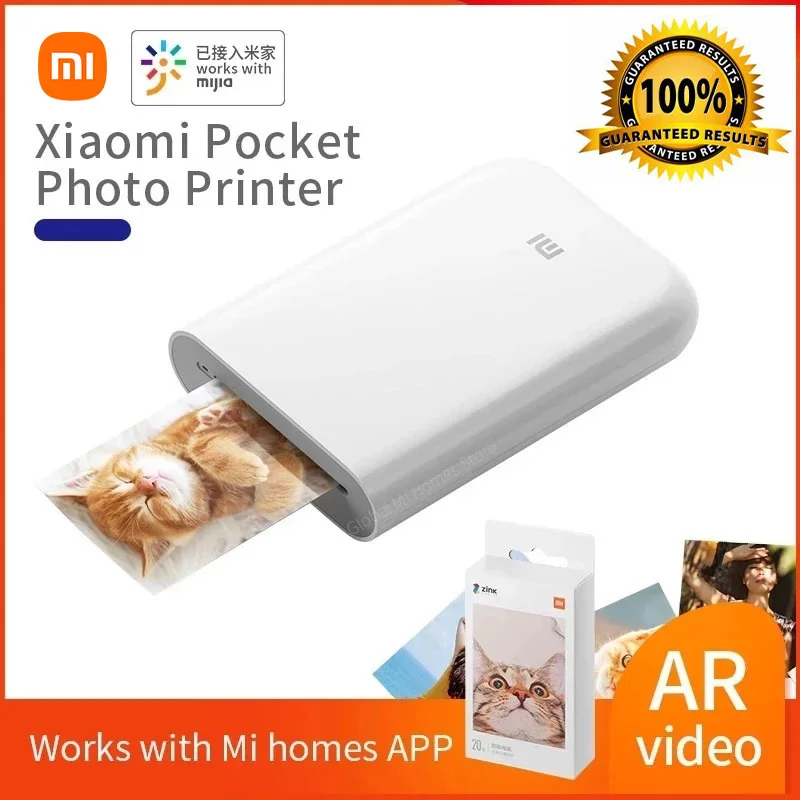 Global Version Xiaomi mijia AR Printer 300dpi Portable Photo Mini Pocket With DIY Share 500mAh picture pocket printer