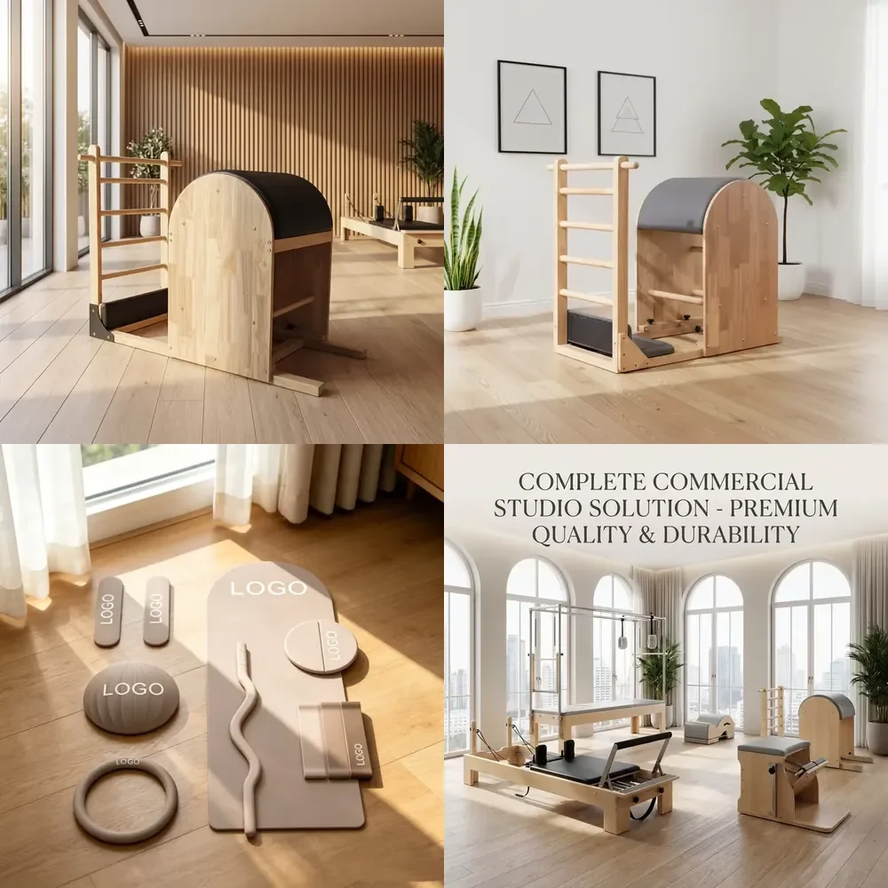 Фото 【CHIMU HOME】Деревянная лестница-бочка для пилатеса из дуба: улучшение осанки, коррекция сколиоза, для домашней студии и фитнеса №1