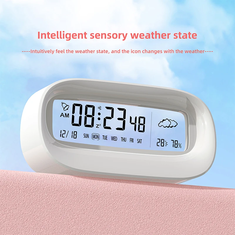 

LED Digital Clock Electronic Alarm Screen Backlight Mute Display Time/Temperature/Date/Alarm For Home Office Desktop Clocks