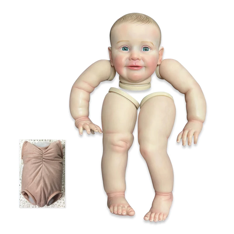 

Готовая кукла 26 дюймов, размер уже окрашенных кукол, детали с тканевым телом Zoe, 55 см, имитация Реборн, малыш, Шайя, мальчик